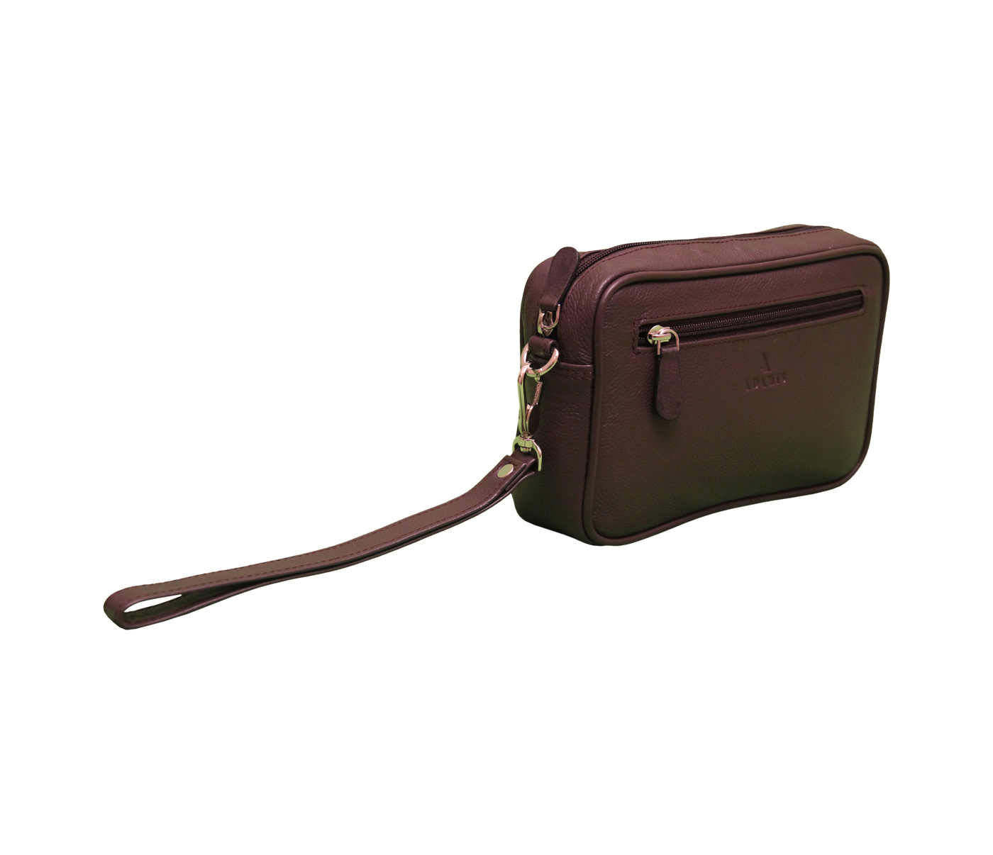 Bag-Dierk-Men's bag cum travel pouch in Genuine Leather - Brown