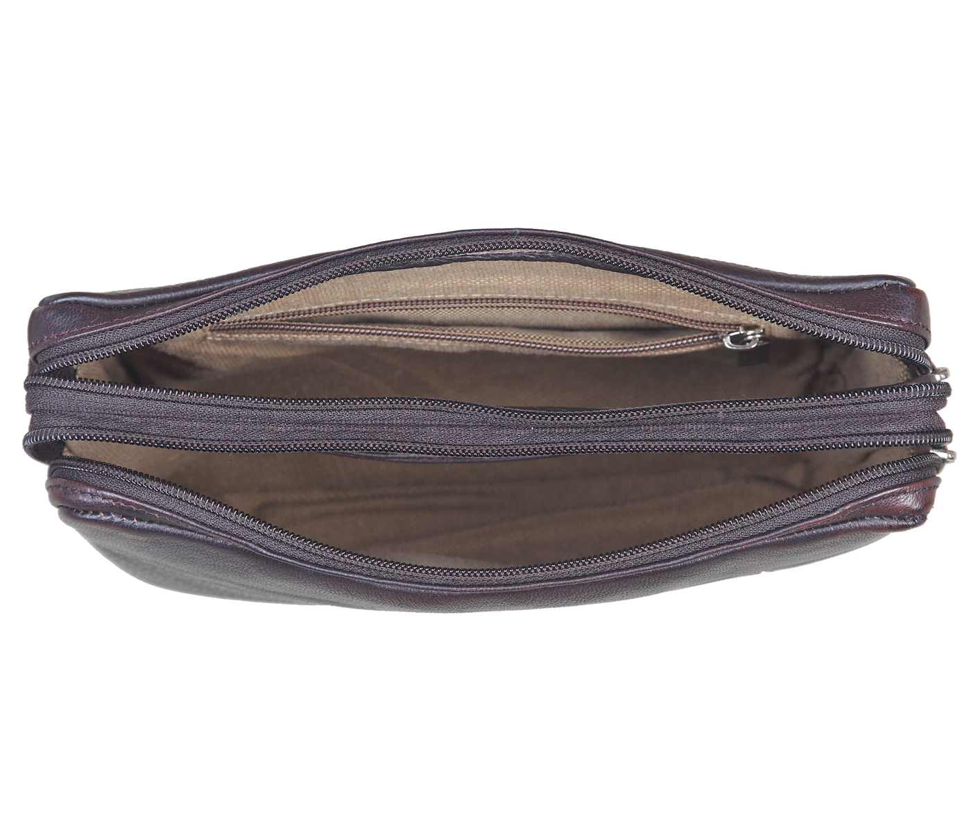 P20-Fernando-Men's bag cum travel pouch in Genuine Leather - Brown