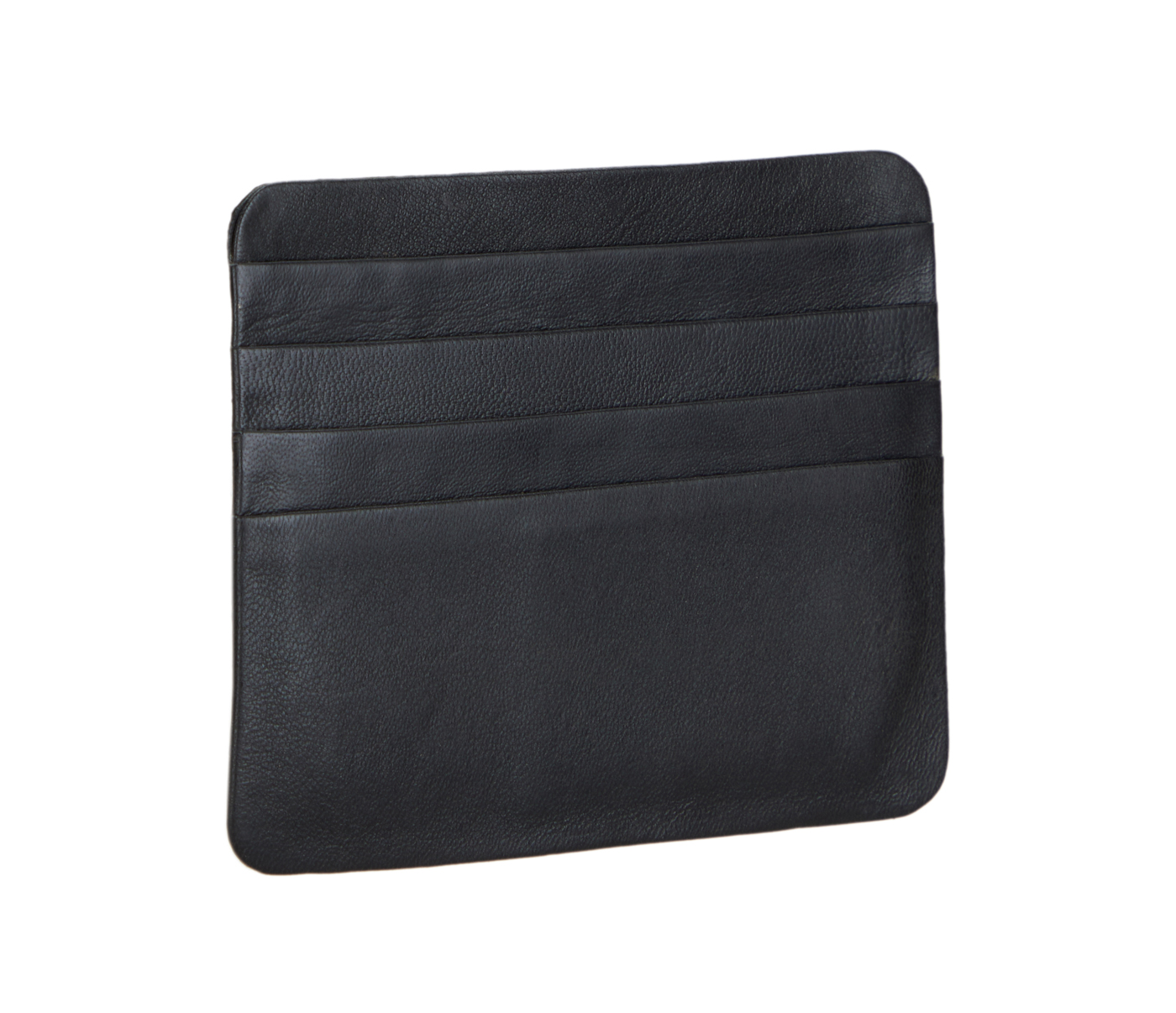 VW7--Ultra Slim Credit Card Case in Genuine Leather - Black