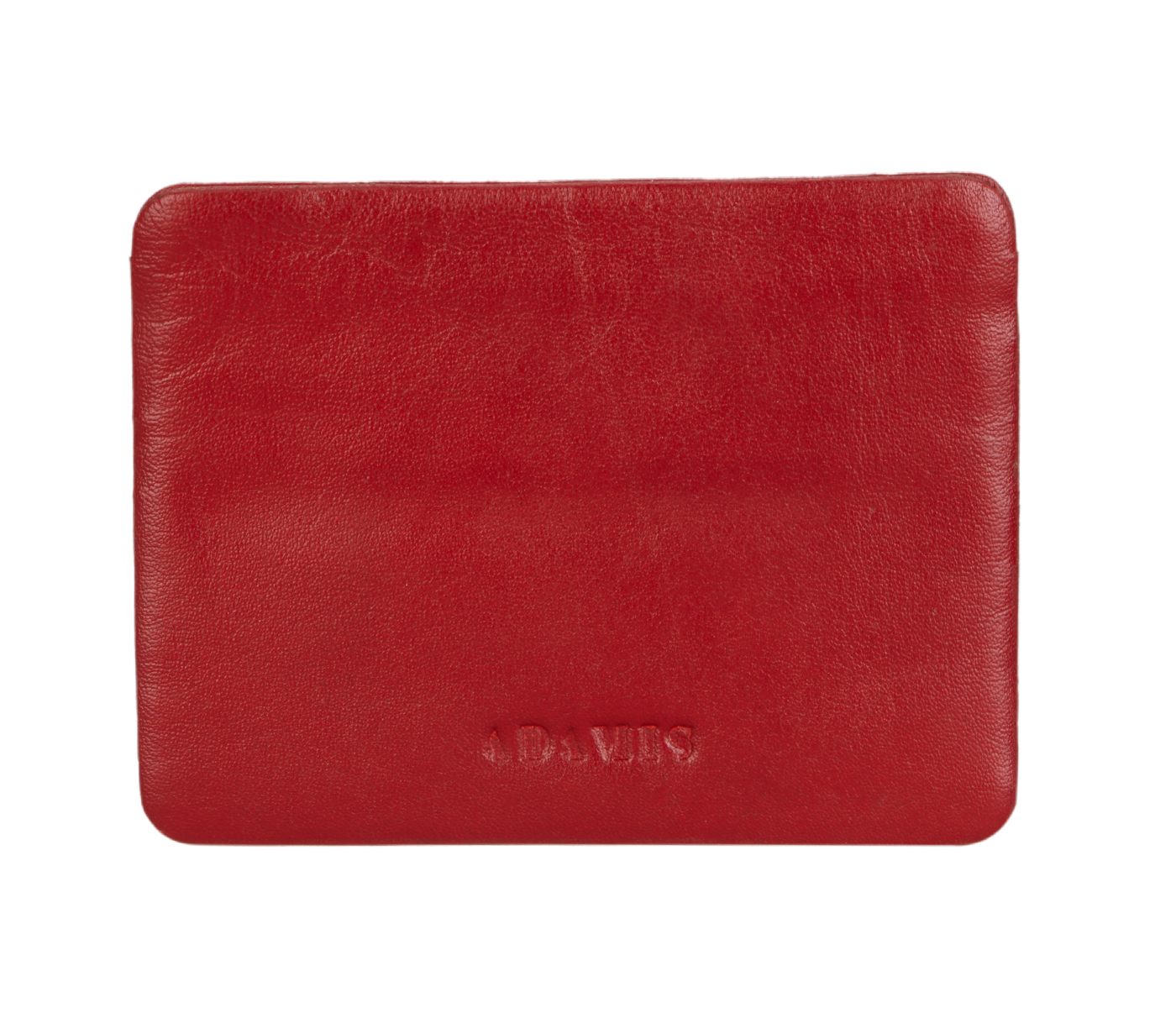 VW7--Ultra Slim Credit Card Case in Genuine Leather - Red