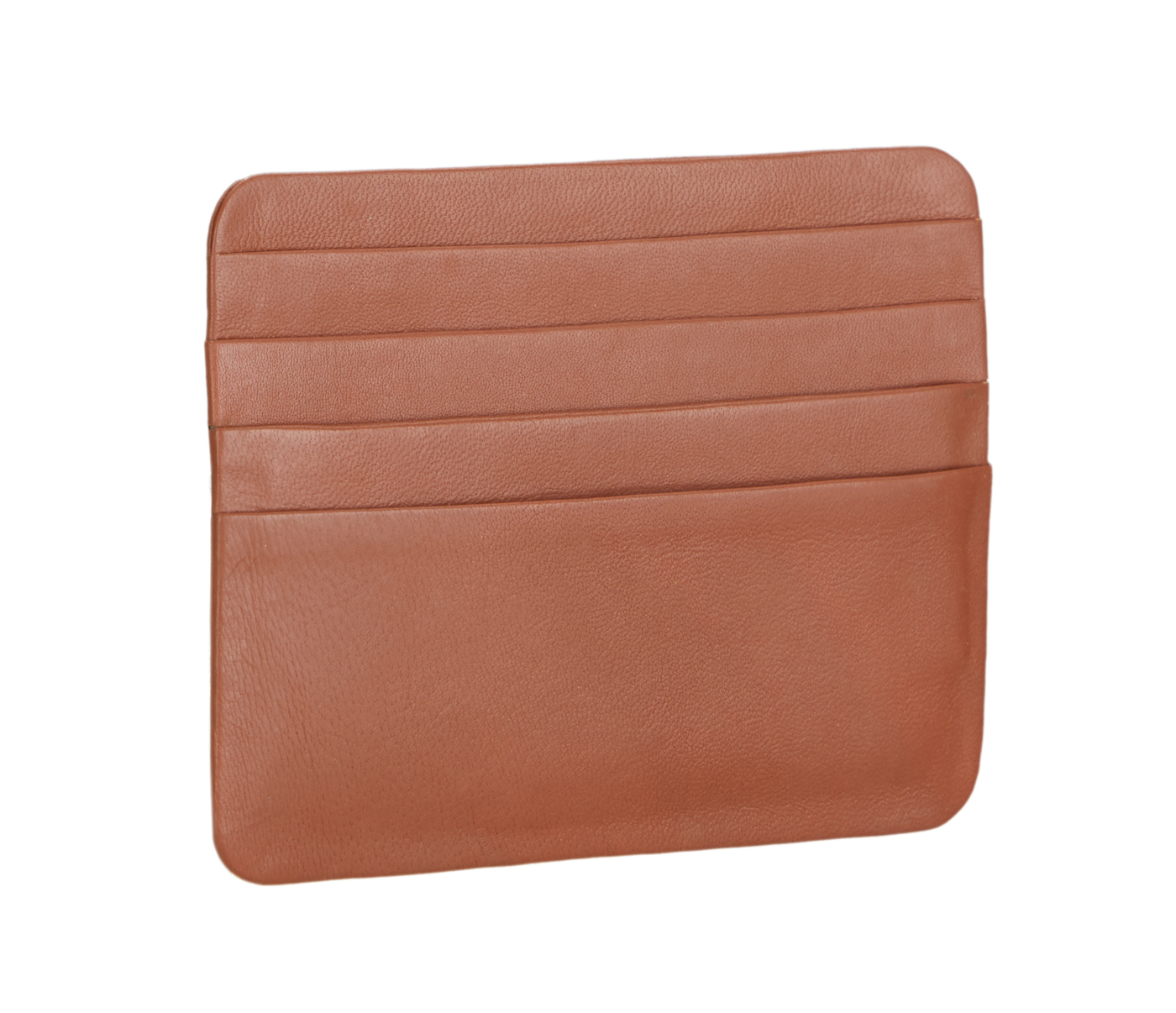 VW7--Ultra Slim Credit Card Case in Genuine Leather - Tan