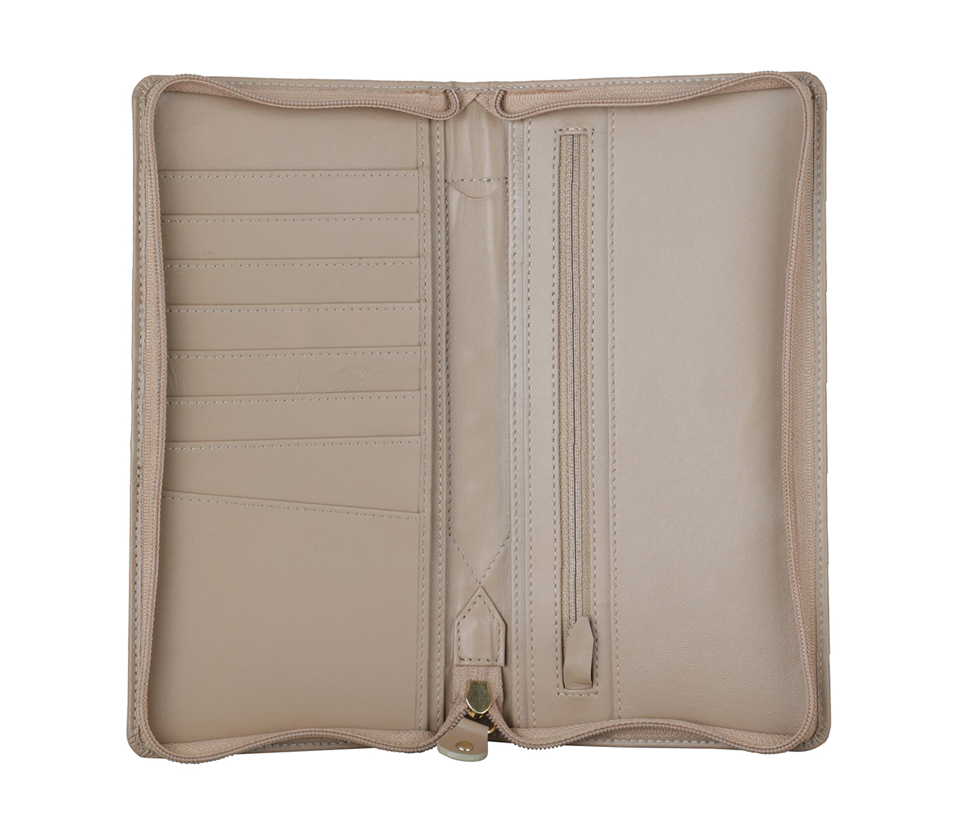 W13-Pablo-Travel Document Wallet In Genuine Leather - Beige