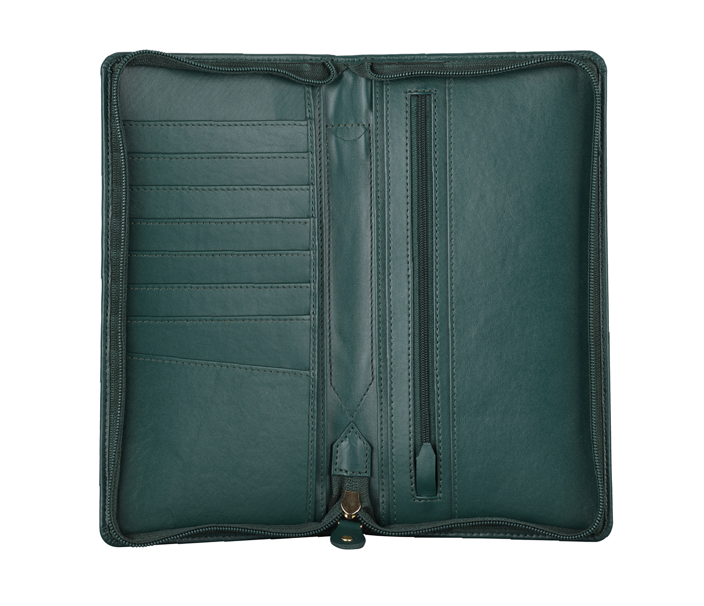 W13-Pablo-Travel Document Wallet In Genuine Leather - Green