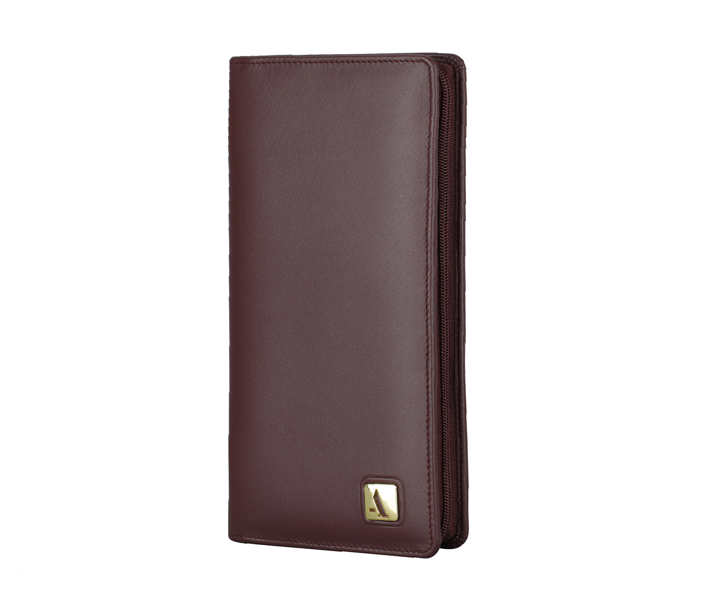 W13-Pablo-Travel Document Wallet In Genuine Leather - Wine