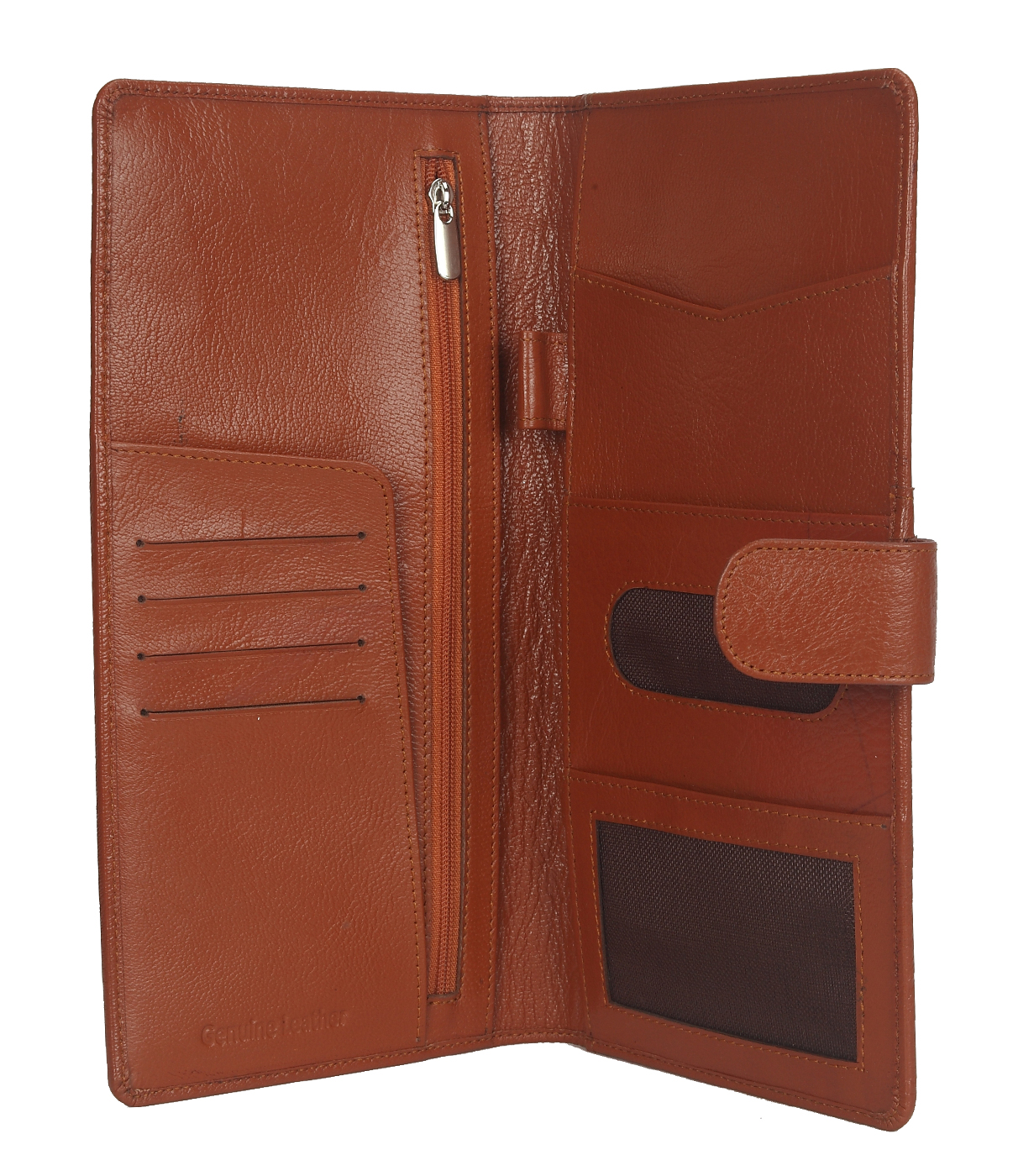 W247-Cynthia-Unisex wallet for travel documents in Genuine Leather - Tan
