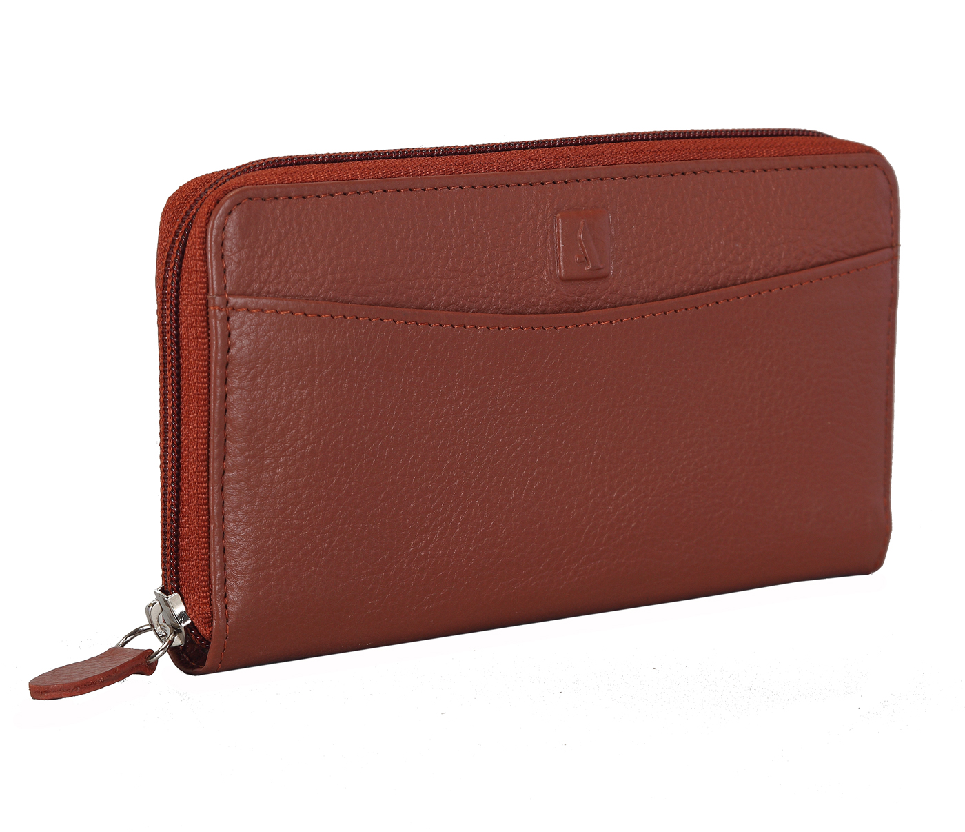Wallet-Freida-Women's wallet cum clutch in Genuine Leather - Tan