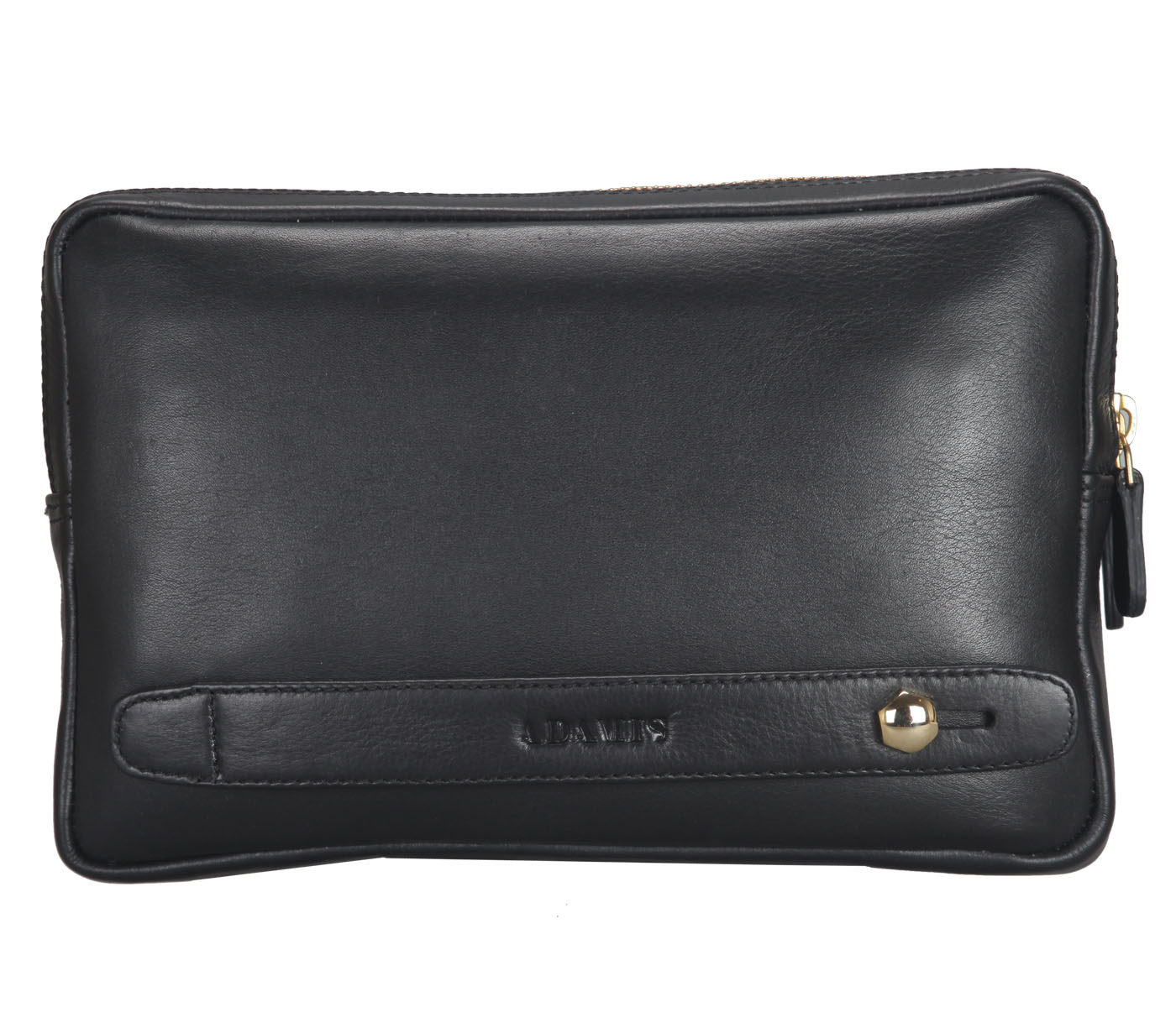 P32-Jesse-Men's Travel Pouch In Genuine Leather - Black