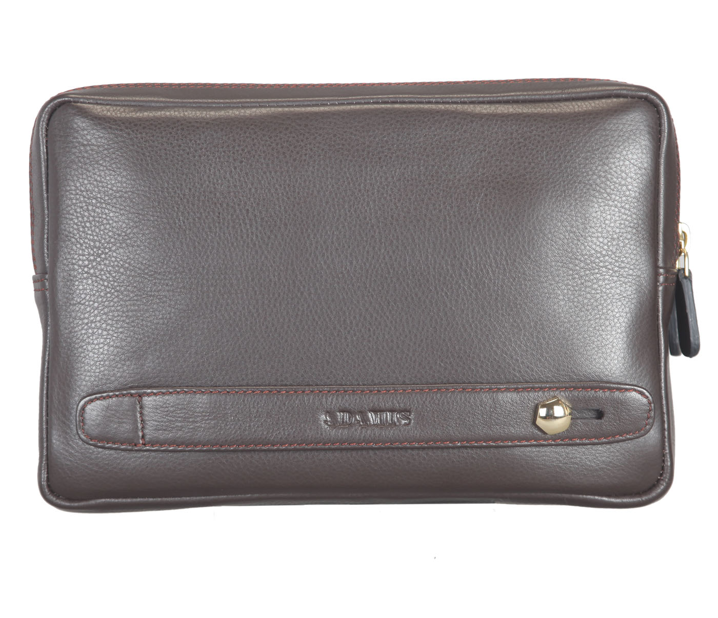 P32-Jesse-Men's bag cum travel pouch in Genuine Leather - Brown.