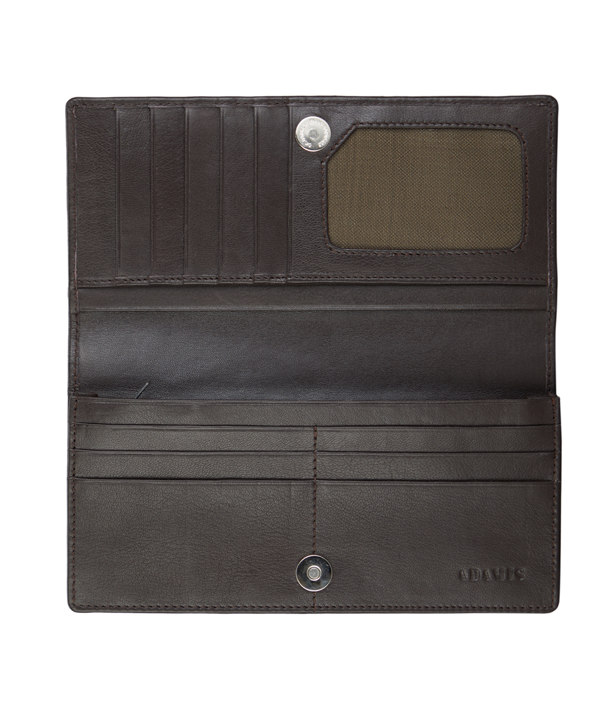 Wallet-Olive-Women's wallet cum clutch in Genuine Leather - Brown