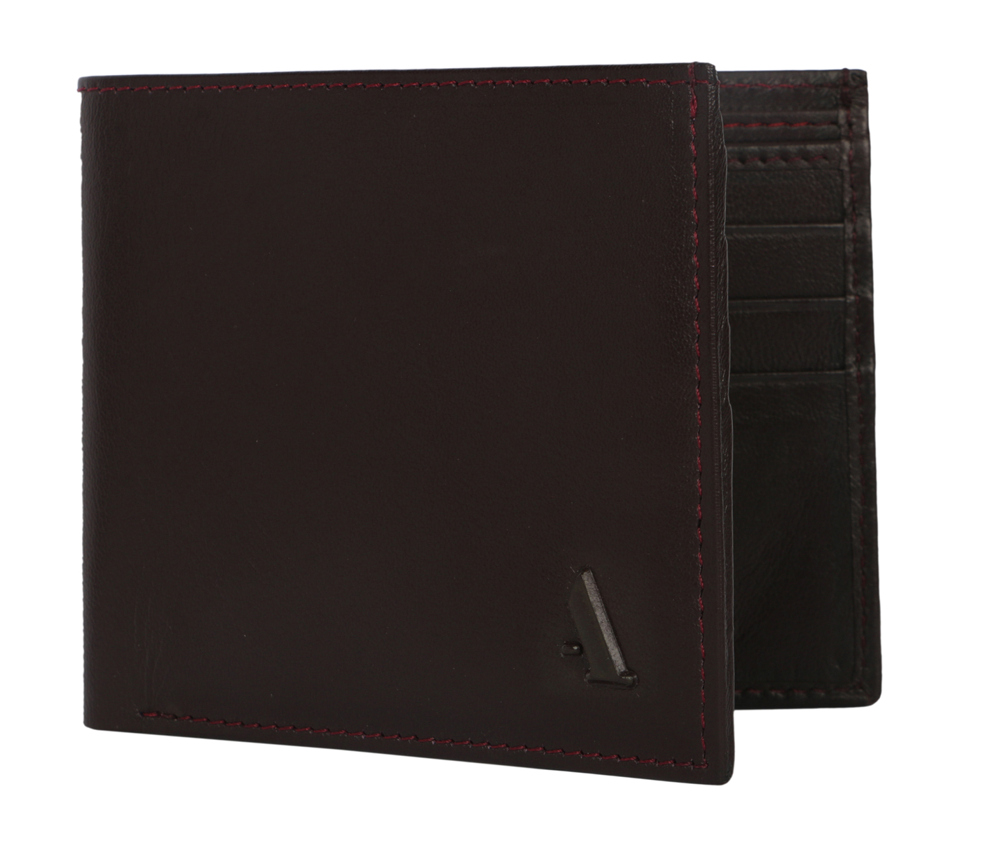 W41-Daniel-Men's bifold wallet with card pockets in Genuine Leather - Wine