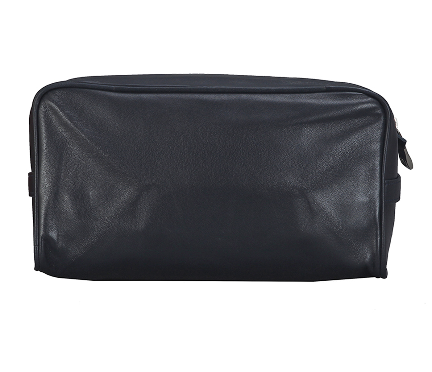 SC1--Unisex Wash And Toiletry Travel Pouch In Genuine Leather - Black