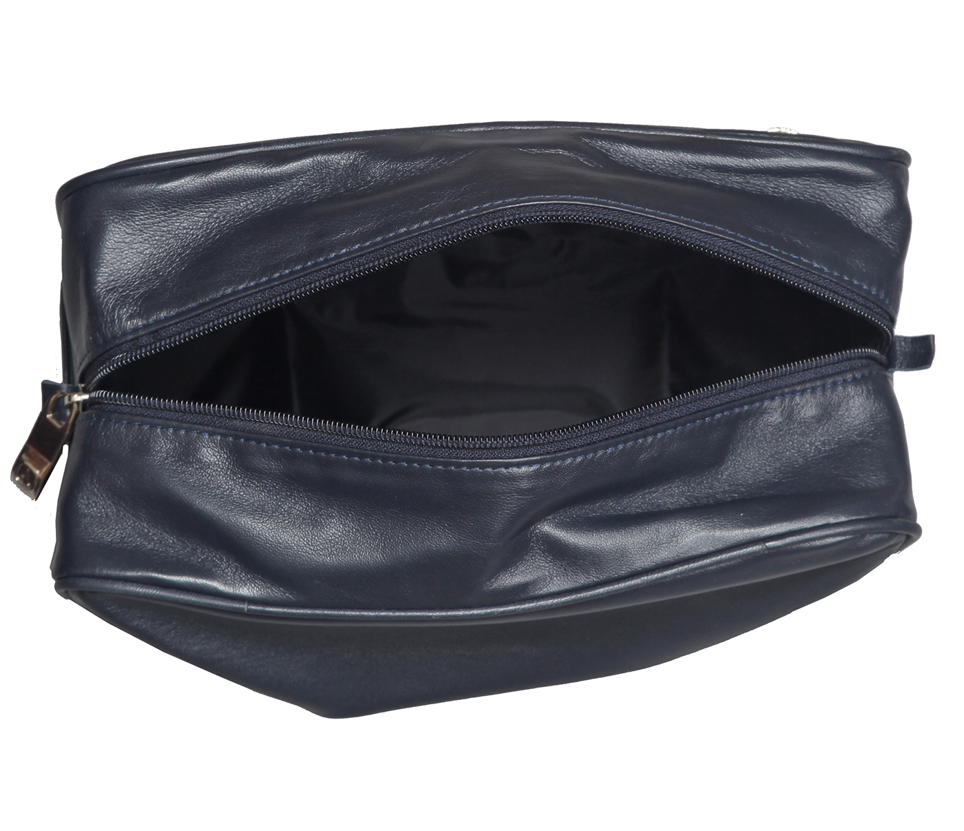 Travel Essential--Unisex Wash & Toiletry travel Bag in Genuine Leather - Blue
