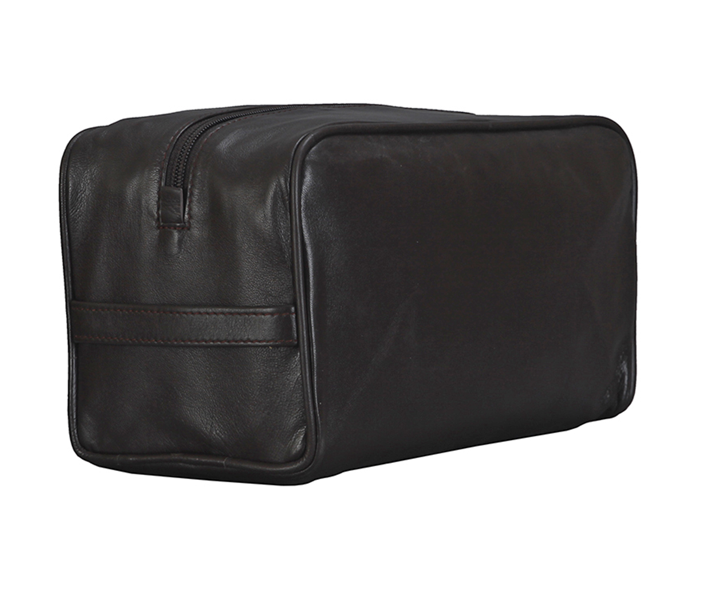 SC2--Unisex Wash And Toiletry Travel Pouch In Genuine Leather - Brown