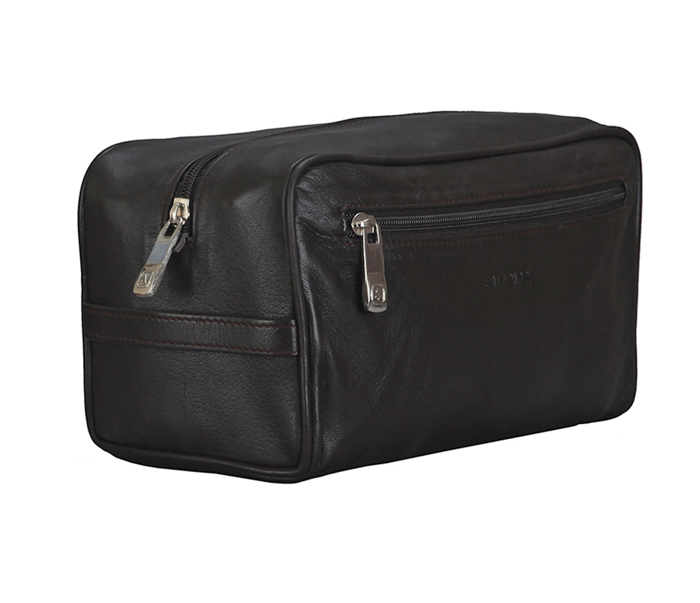 Travel Essential--Unisex Wash & Toiletry travel Bag in Genuine Leather - Brown