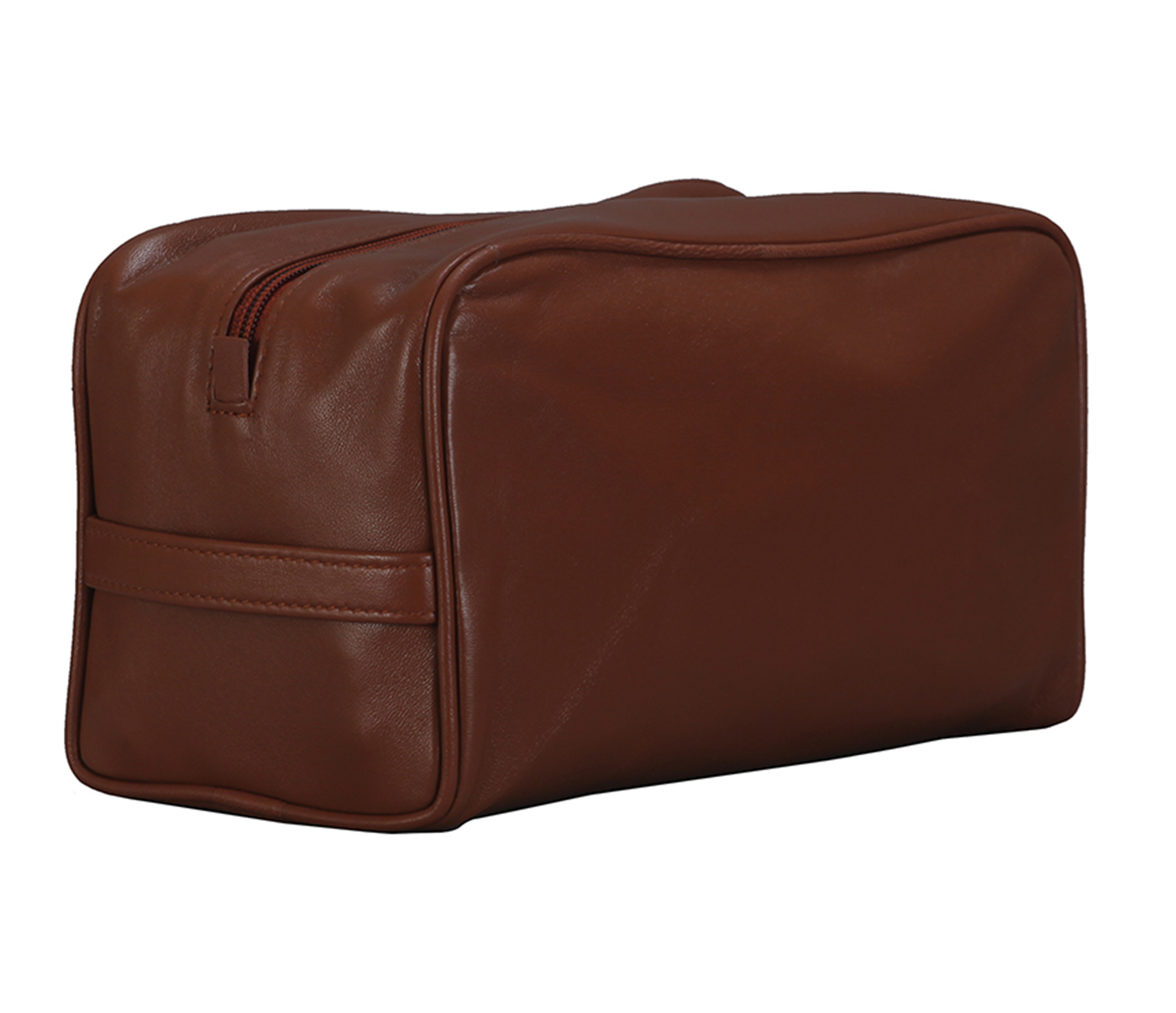 SC2--Unisex Wash & Toiletry travel Bag in Genuine Leather - Tan
