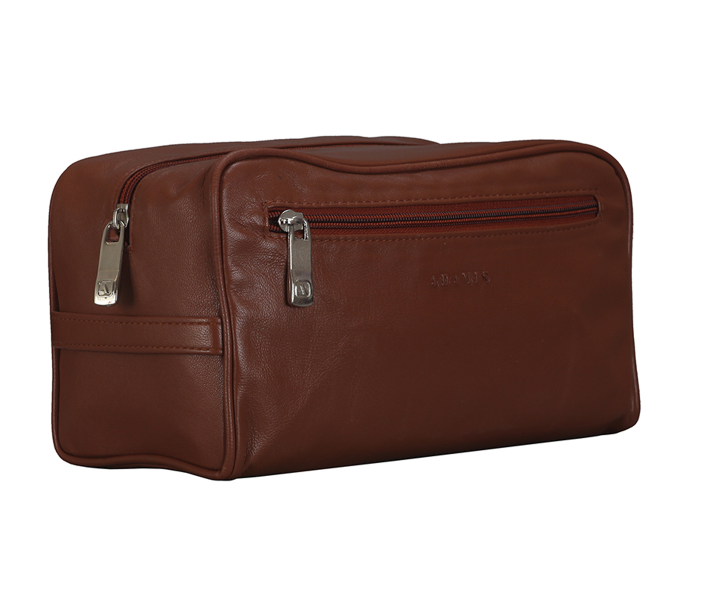 Travel Essential--Unisex Wash And Toiletry Travel Pouch In Genuine Leather - Tan