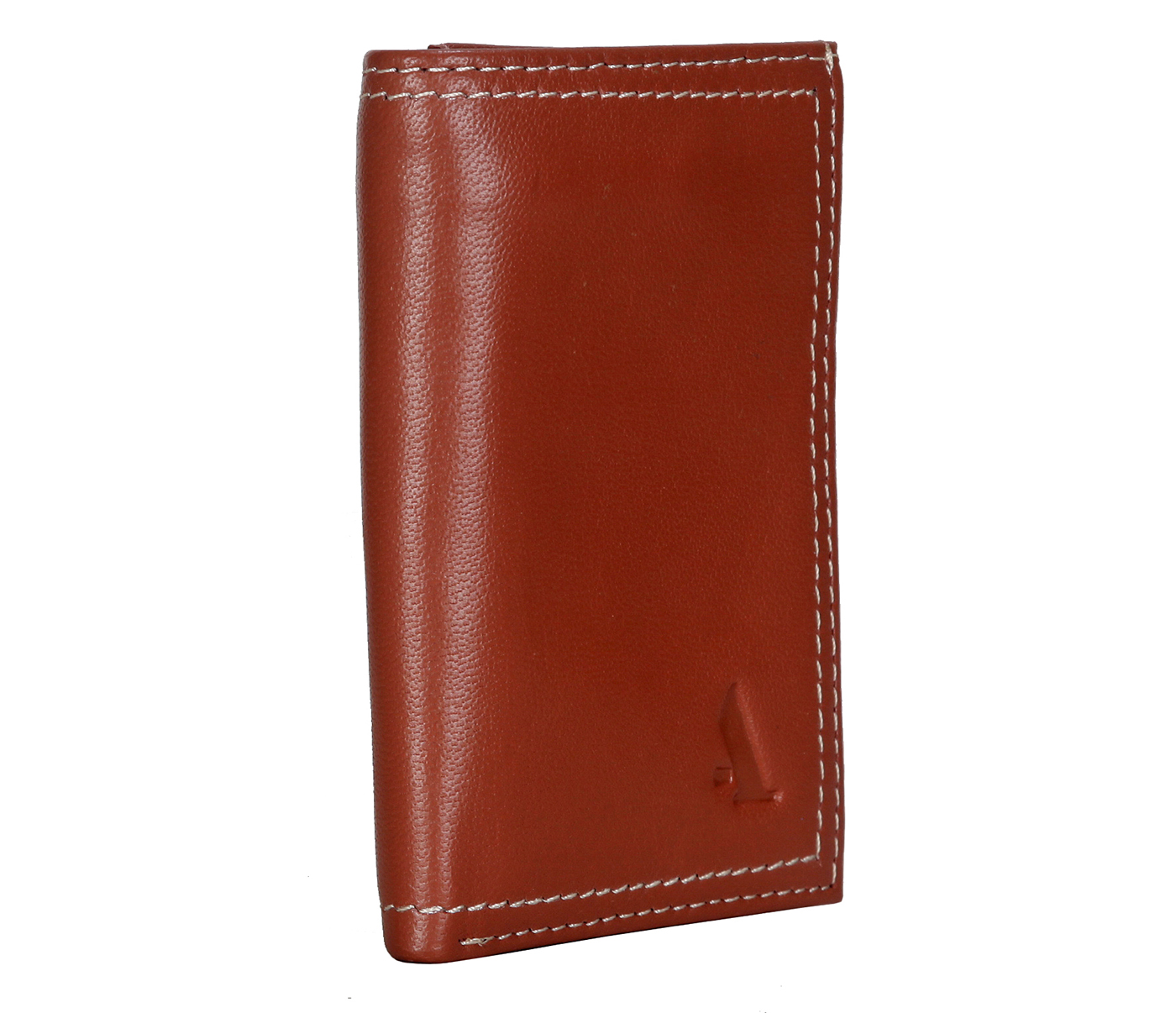W282-Samuel-Mens's trifold wallet with photo id in Genuine Leather - Tan